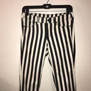 Divided Jeans Black White Stripe Skinny size 8